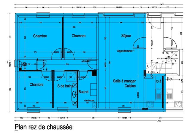 plan appartement 3 chambres